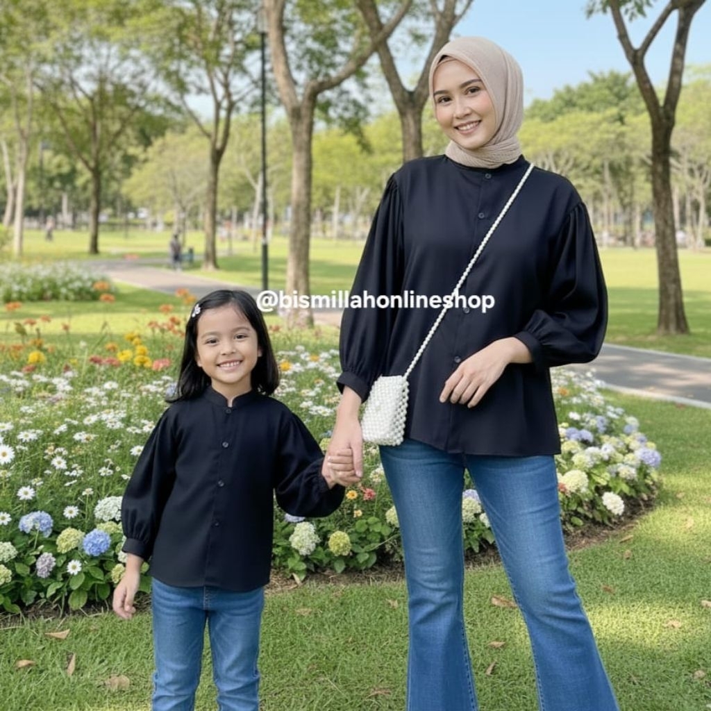 Ravina Kemeja Couple Ibu Anak Perempuan / Baju Couple Ibu Dan Anak Perempuan / Blouse Couple Mom And