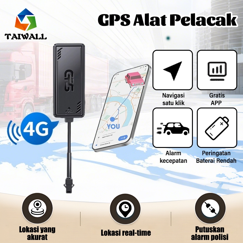 GPS Tracker Motor 4G Smart Tracker Pelacak Lokasi GPS Pemosisian Waktu Nyata Praktis Ringan
