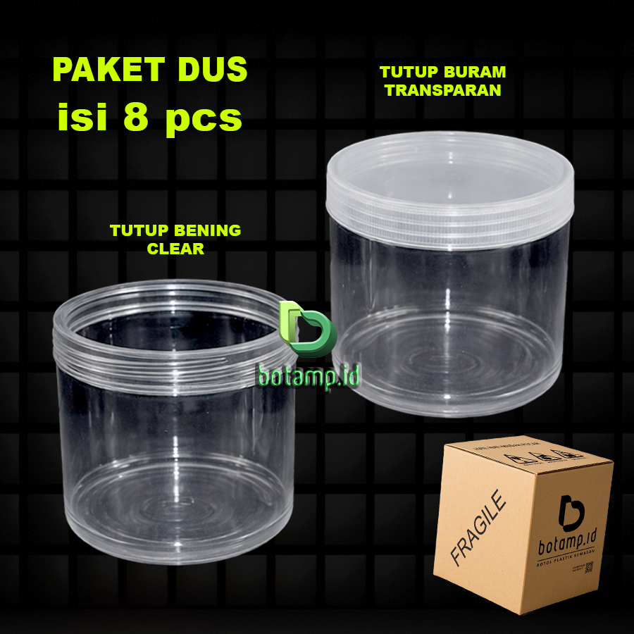 Packing KARDUS GRATIS Toples Tabung Jar Silinder Kue Kering Nastar 500/600 ml isi Paket 8 pcs