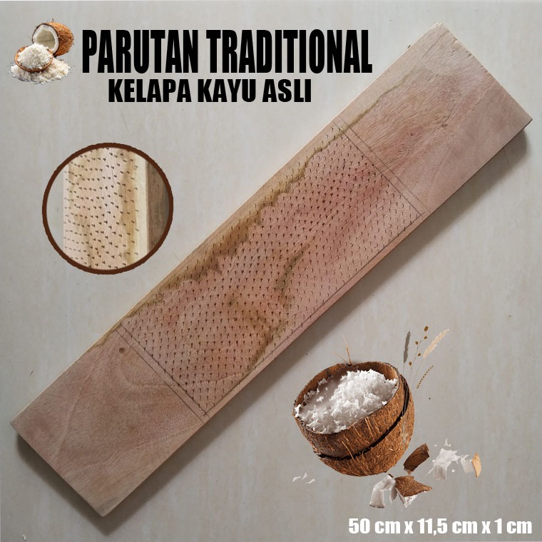 RUGU STORE  Parutan Kelapa Manual Tradisional dari Kayu – Alat Parut Santan Kelapa untuk Masakan Seh