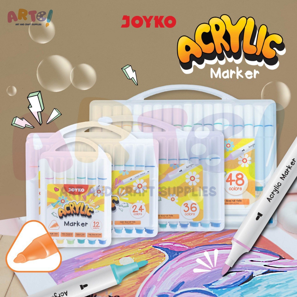 Acrylic Marker JOYKO Spidol Akrilik ACMK-75 12 24 36 48 WARNA