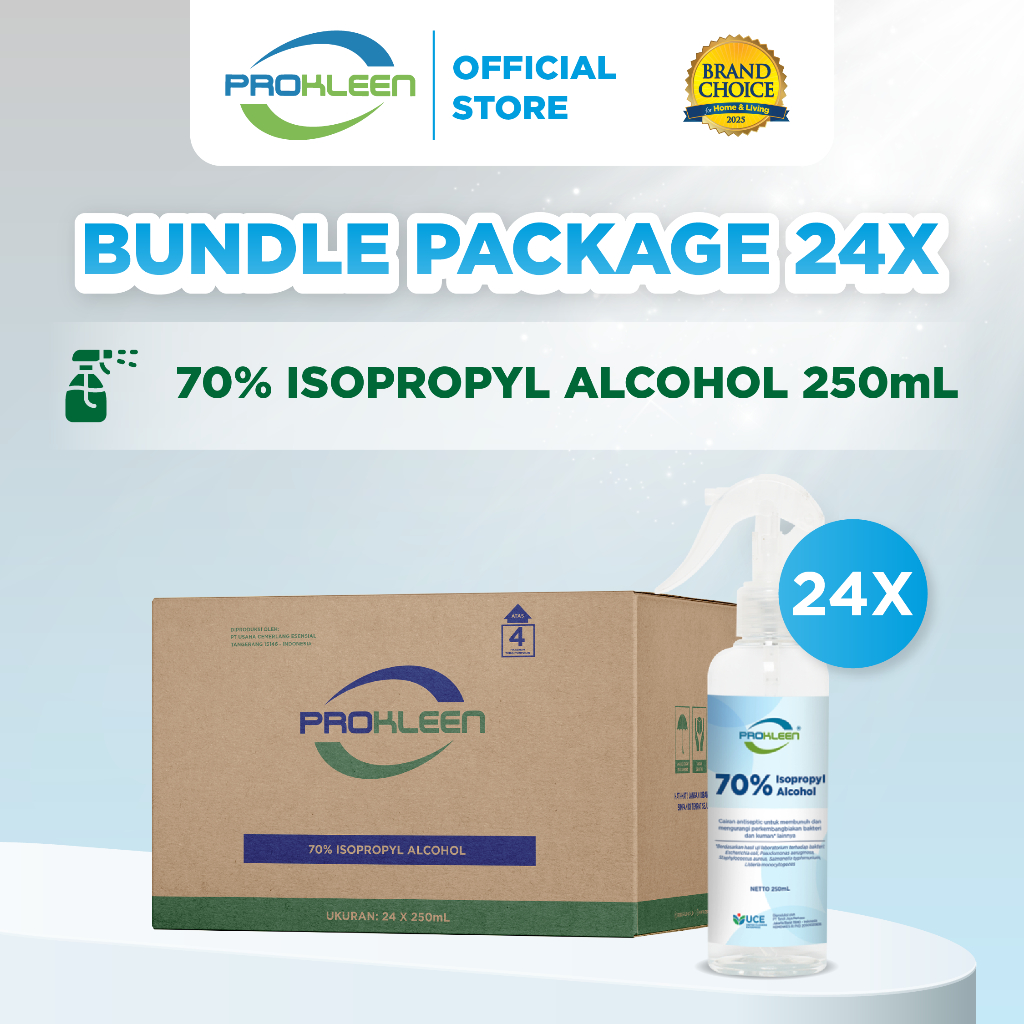 PROKLEEN [BUNDLE] 70% Isopropyl Alkohol Antiseptik Spray 250mL - 24pcs