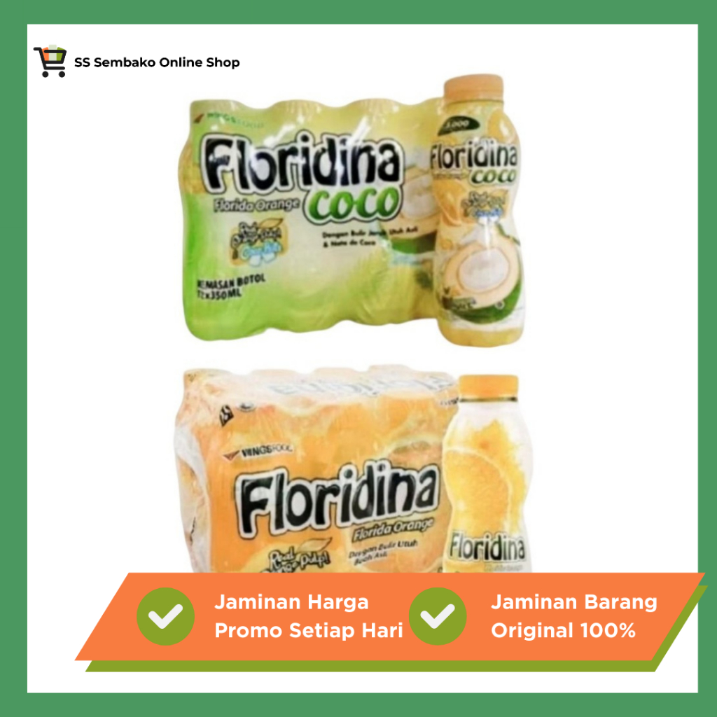 [SS ONLINE 100% ORI] Floridina 350ml Jeruk & Jeruk Kelapa 1 Pak Isi 12 Botol BPOM – Minuman Jus Jeru