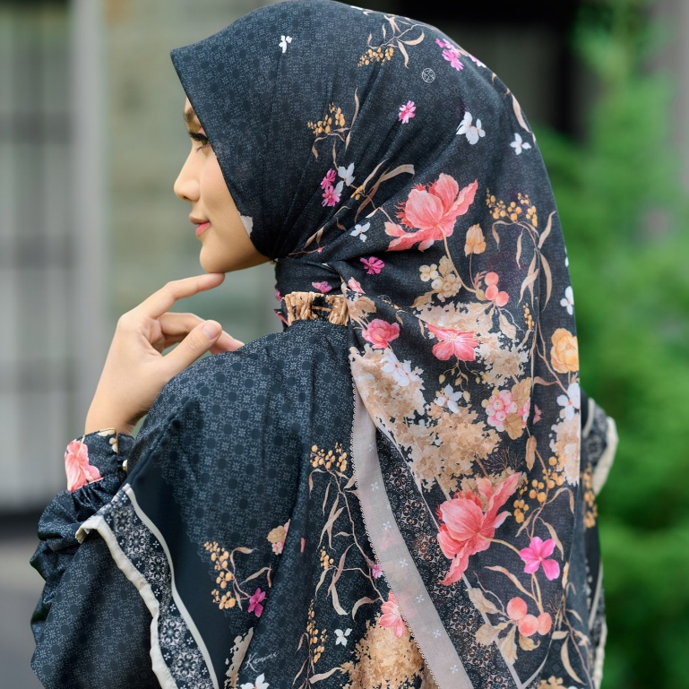 Kamima - Huma Scarf Raya Series - Hijab Motif Voal Premium (Available 4 colors)