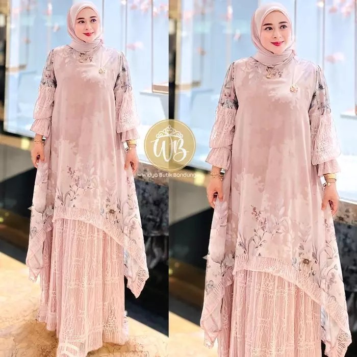 WIDYA BUTIK BANDUNG - BAJU DRESS WANITA CASUAL AISYAH DRESS TERBARU - AISYAH PINK, ALL SIZE