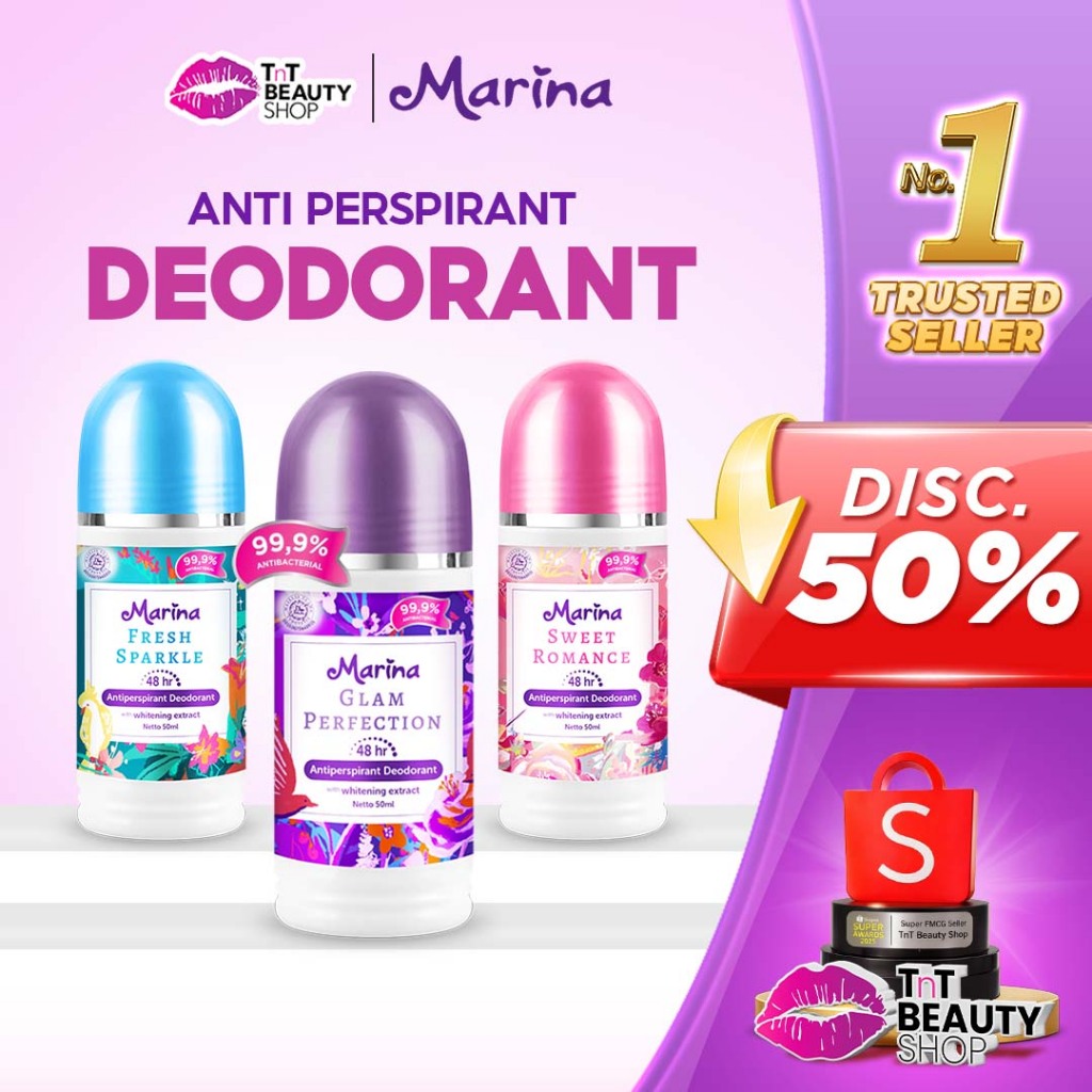 Marina Anti Perspirant Deodorant 50ml - Fresh - Glam - Sweet | TnT Beauty Shop