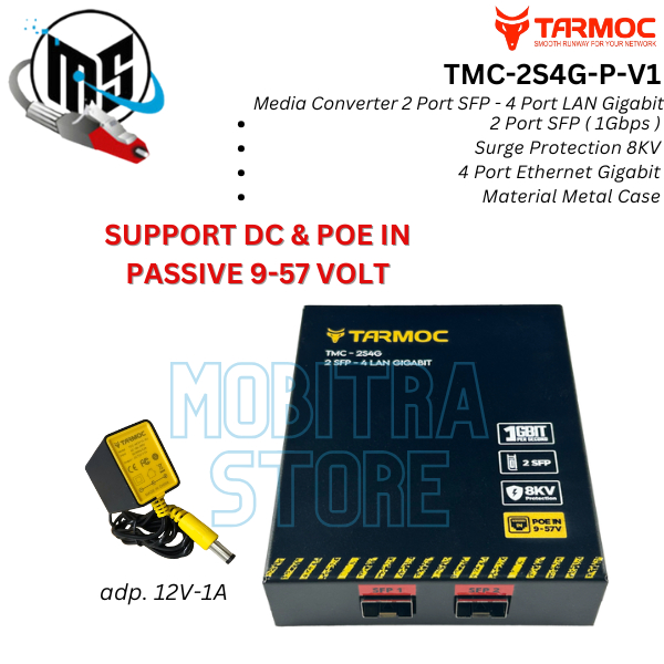 Ethernet Fiber Switch 2 SFP 4 LAN Gigabit | Media Converter FO