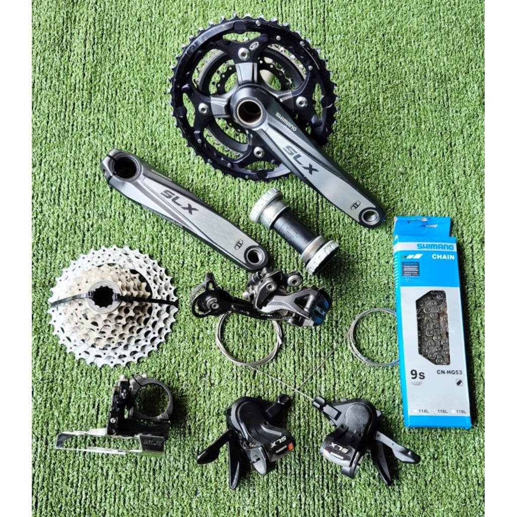 Groupset Mini Shimano SLX M660 3x9 Speed HT2 Crank Shifter RD FD Sprocket Rantai Second Mulus Like N