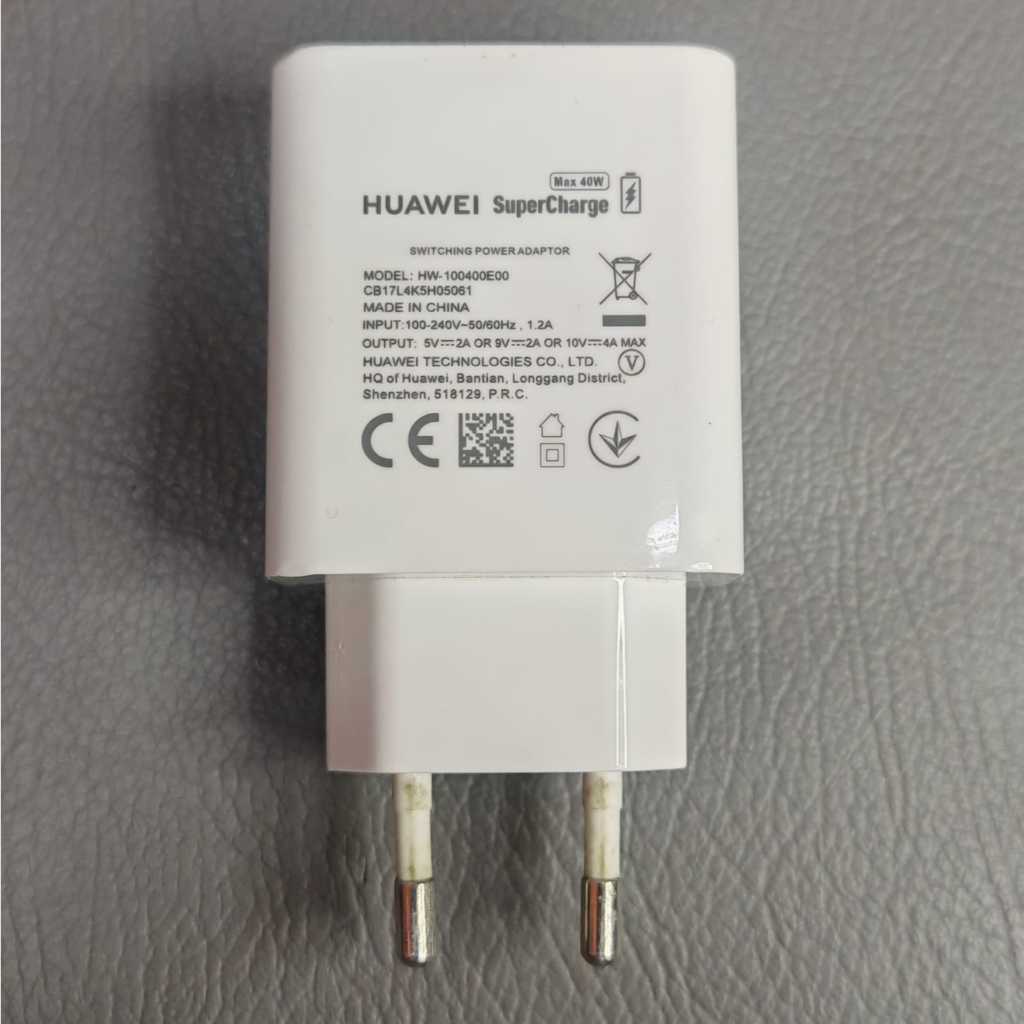 ADAPTOR CHARGER HUAWEI SUPER CHARGER 40 WATT ASLI COPOTAN HUAWEI P 30 PROBEKAS PEMAKAIAN PRIBADI ORI