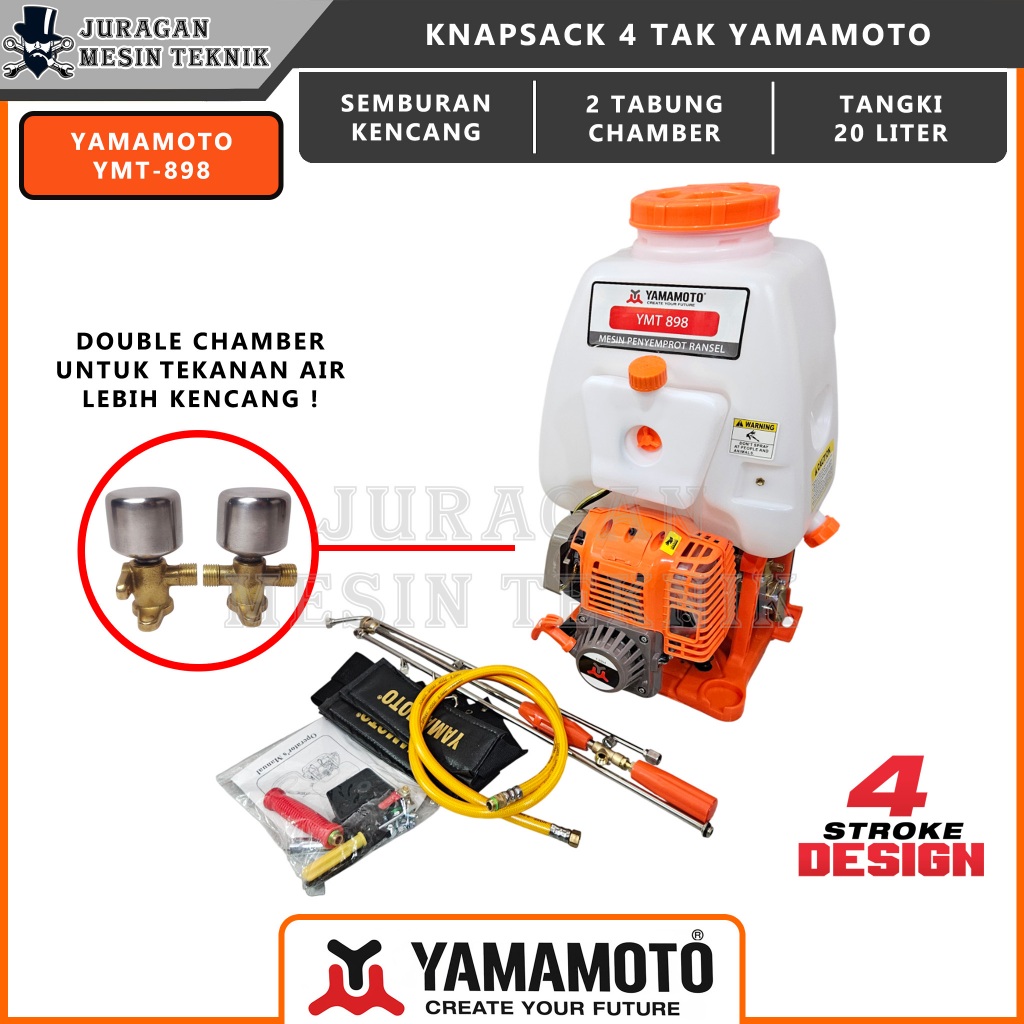 Mesin Semprot Hama Pertanian 4 Tak Yamamoto Knapsack Sprayer Bensin Murni