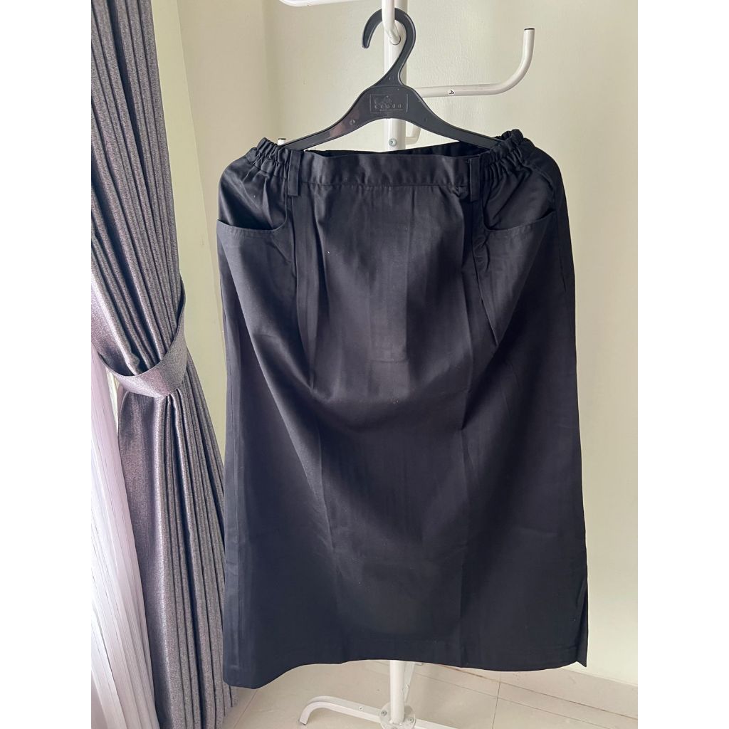 Rok Span Panjang Hitam Bahan Drill | PRELOVED Like New