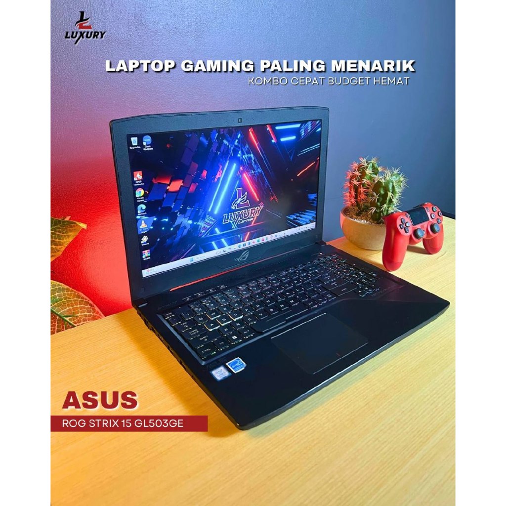LAPTOP GAMING ASUS ROG STRIX 15 GL503GE CORE I7 NVIDIA GEFORCE GTX 1050TI 4GB SSD 256GB RAM 8GB BACK