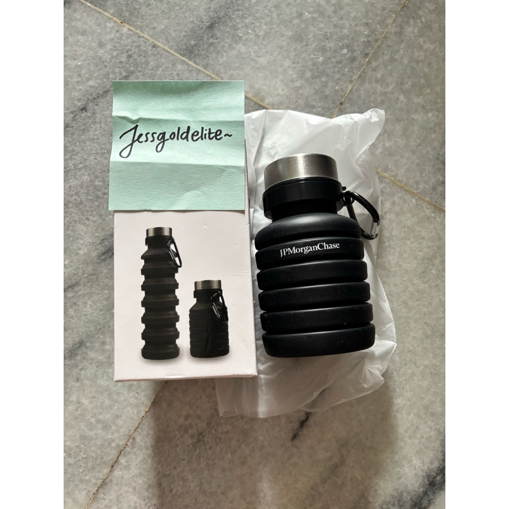 JP Morgan Chase Sport silicone portable foldable water bottle tumbler thermos 500ml 470ml hadiah ban
