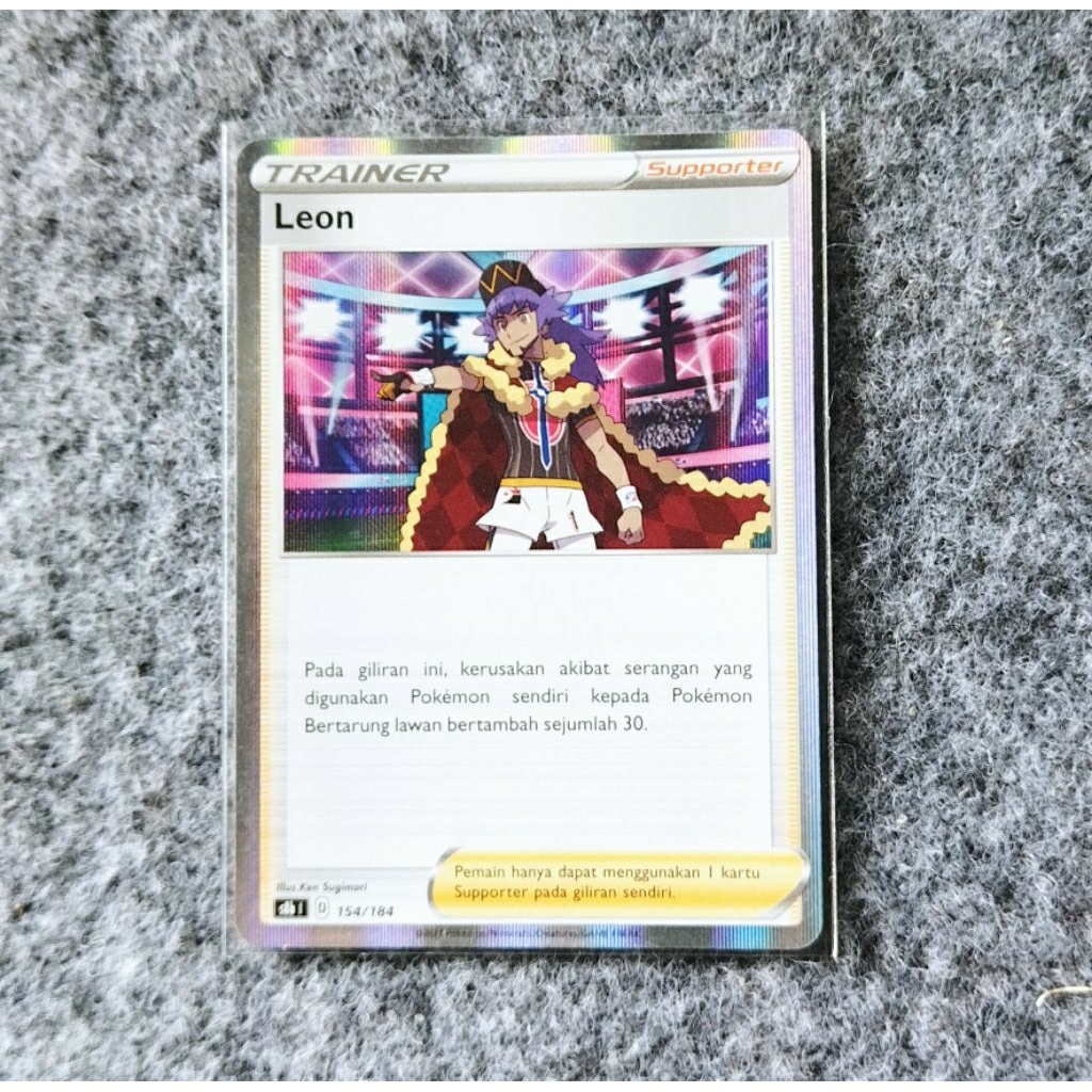 kartu tcg pokemon indonesia leon trainer charizard foil hologram