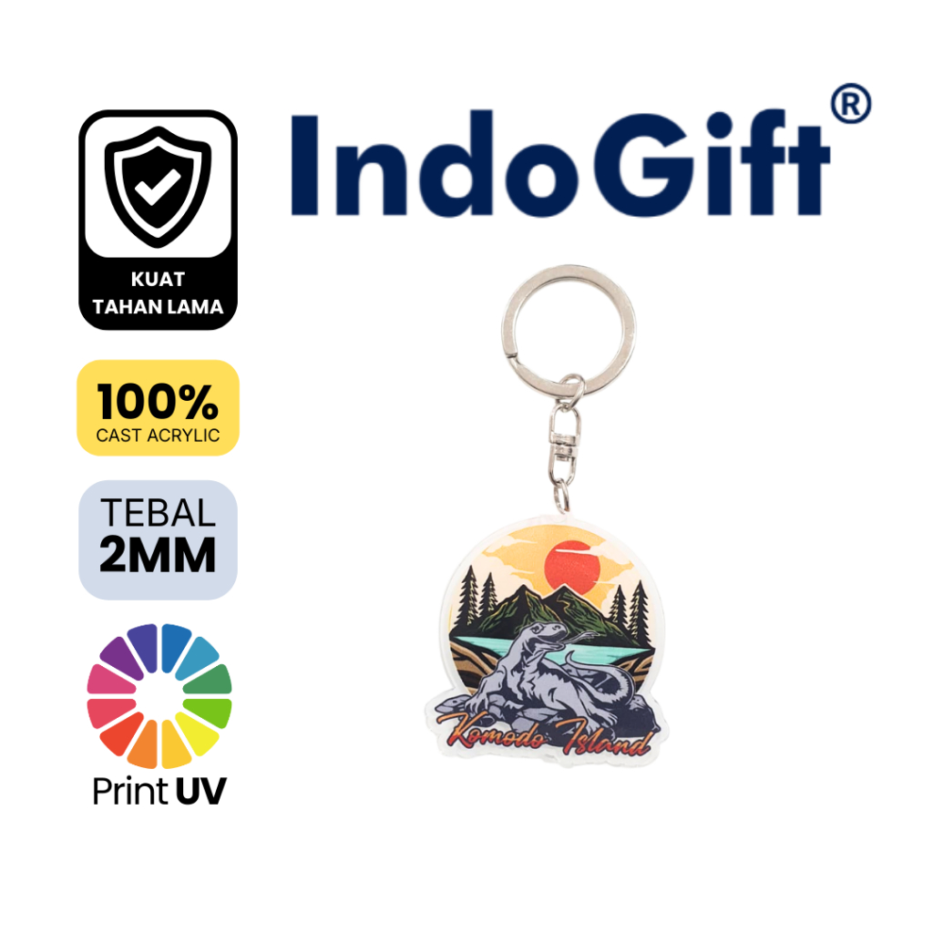 IndoGift Gantungan Kunci Akrilik Tipe 02 Souvenir Oleh Oleh Labuan Bajo