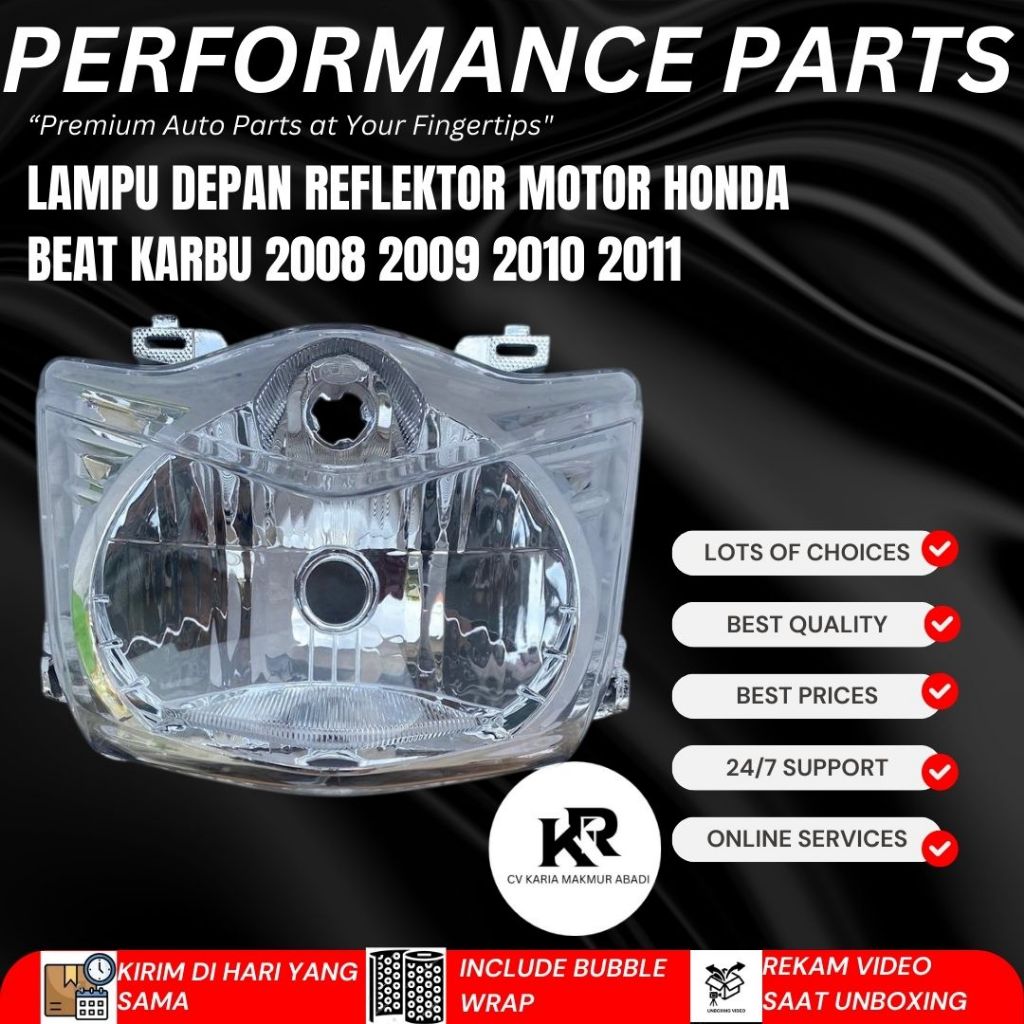 WIN - LAMPU DEPAN REFLEKTOR MOTOR HONDA BEAT KARBU/HONDA BEAT KECIL 2008 2009 2010 2011