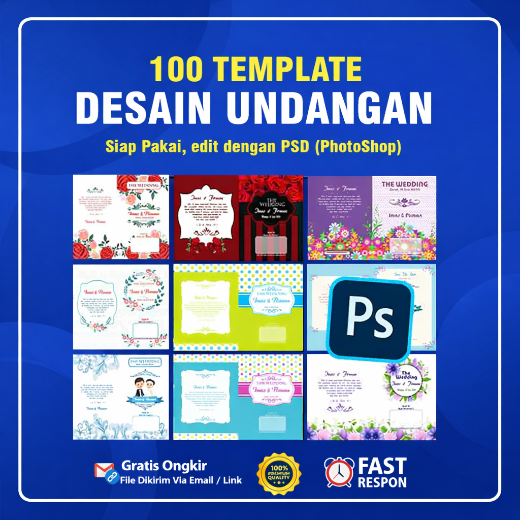 100+ Template Desain PSD Undangan Pernikahan Wedding Photoshop
