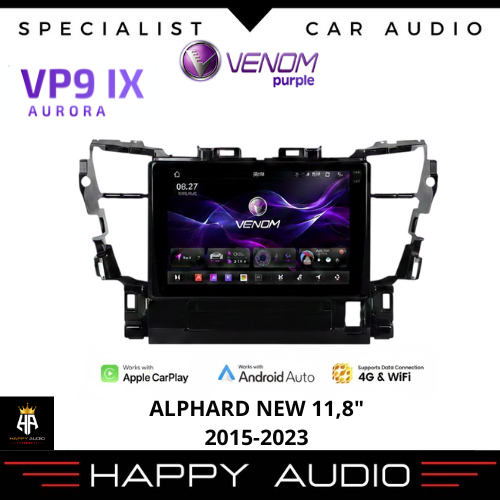 Head Unit Android 11.8 inch Ram 8/256GB VENOM Purple VP9 IX AURORA OEM TOYOTA ALPHARD NEW 2015-2023 