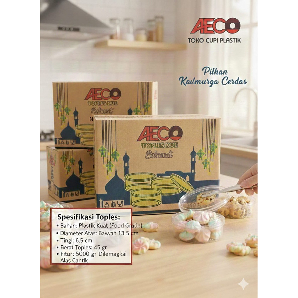 TOPLES PLASTIK AECO BENING 500g  TEBAL 12pc + ALAS TOPLES