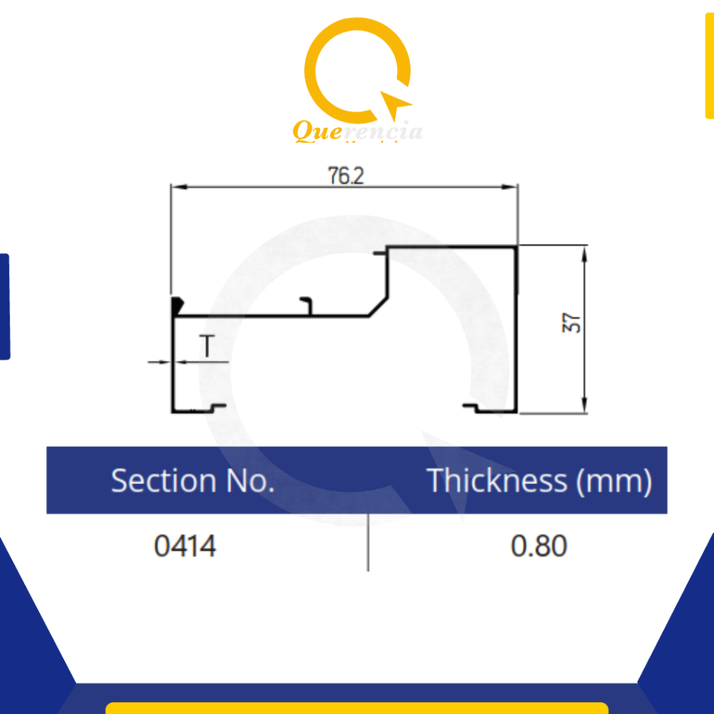 Dacon 0414 Aluminium Profile Kusen Bahan Pintu Jendela 3" | Aluminium Batangan 6 Meter | Bahan Bangu