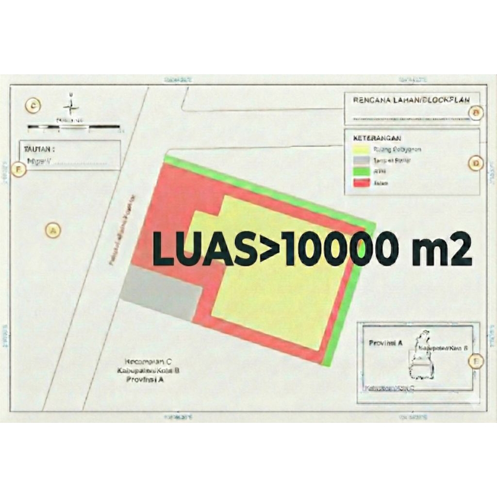 Jasa Gambar Peta Rencana Induk Kawasan (RIK) Perizinan OSS RBA. Luas lebih dari 10.000 m2