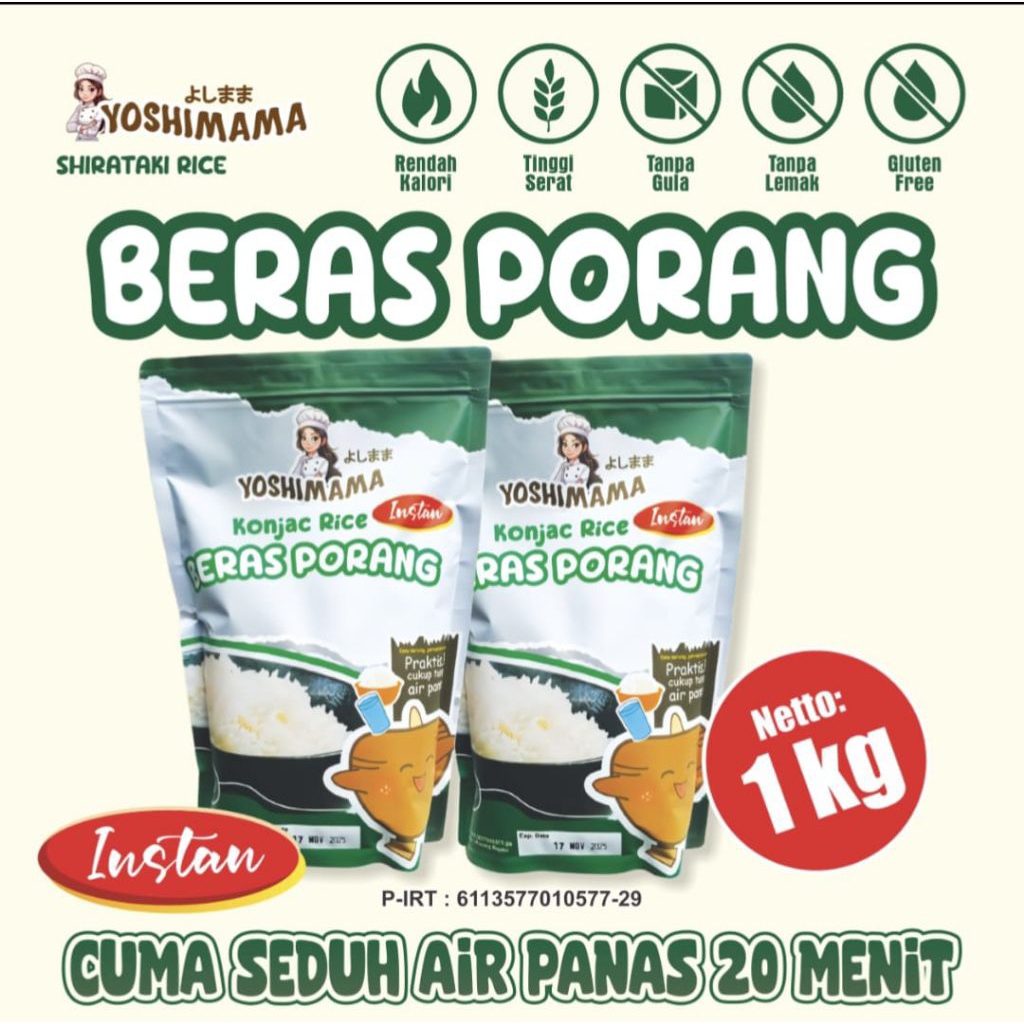 Beras Porang/Yoshimama Beras Porang/Beras Shirataki/Beras Diet/Beras Diabetes