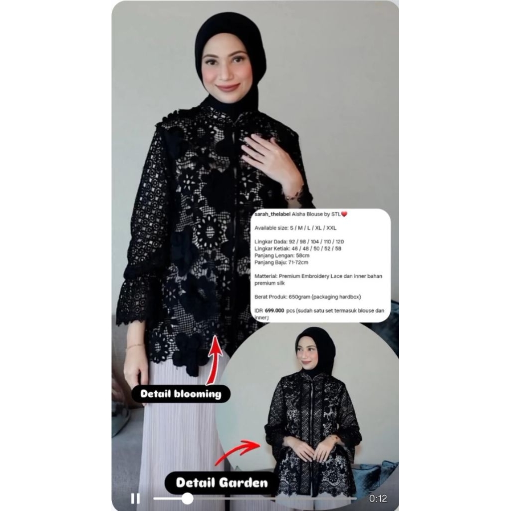 AISHA BLOUSE || HANA KIMONO LACE by sarah the label (SIAP KIRIM)