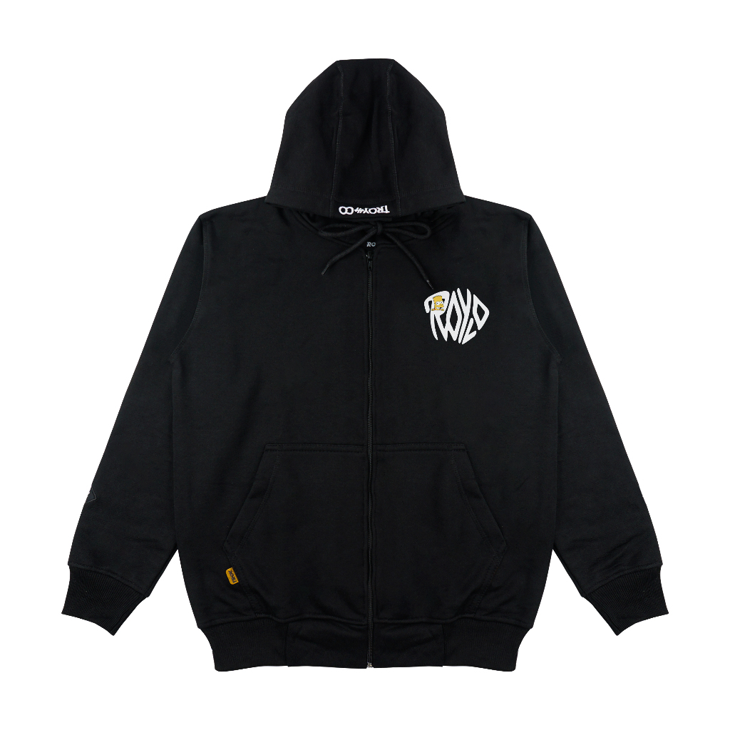 Troy Company Zipper Hoodie Black Smilling Bart - Jaket Hitam Hoodie Hitam Full Zip ZHD 2469