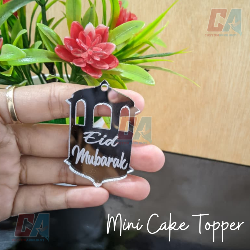 Tag Akrilik Akrilik Kue Idul Fitri Mini Cake Topper Tag Hampers Idul Fitri Hang Tag Eid Mubarak
