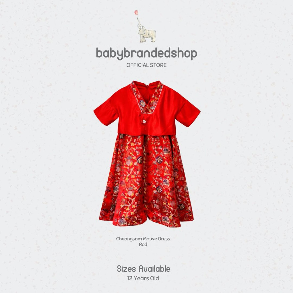 KEKEYO Cheongsam Mauve Red | Baju Anak | 12Y