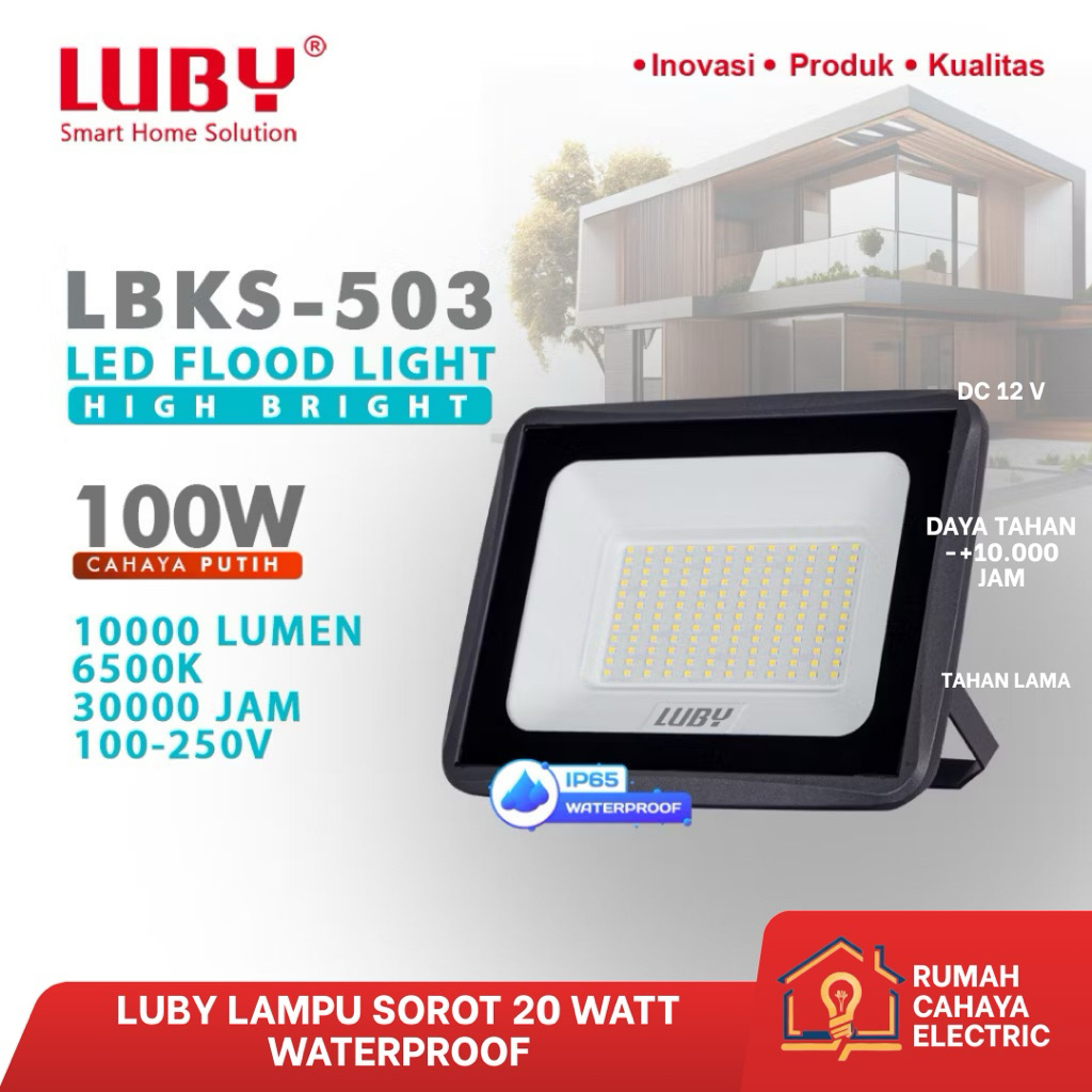 LUBY LAMPU SOROT LED 100 WATT | LBKS-503 | WATERPROOF