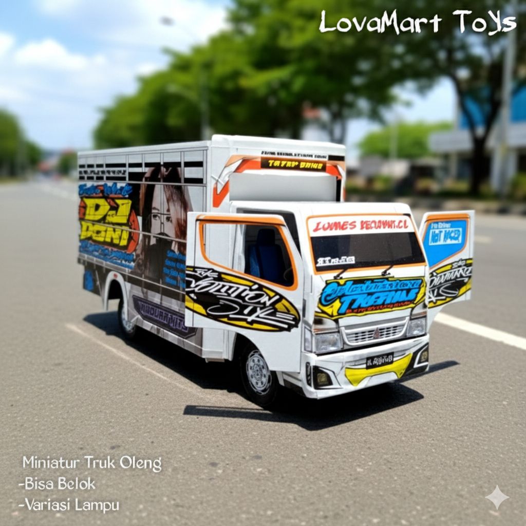 TRUK OLENG Bisa Buka Pintu Bak Dan Pintu depan, Miniatur truk Terbaru Harga Promo