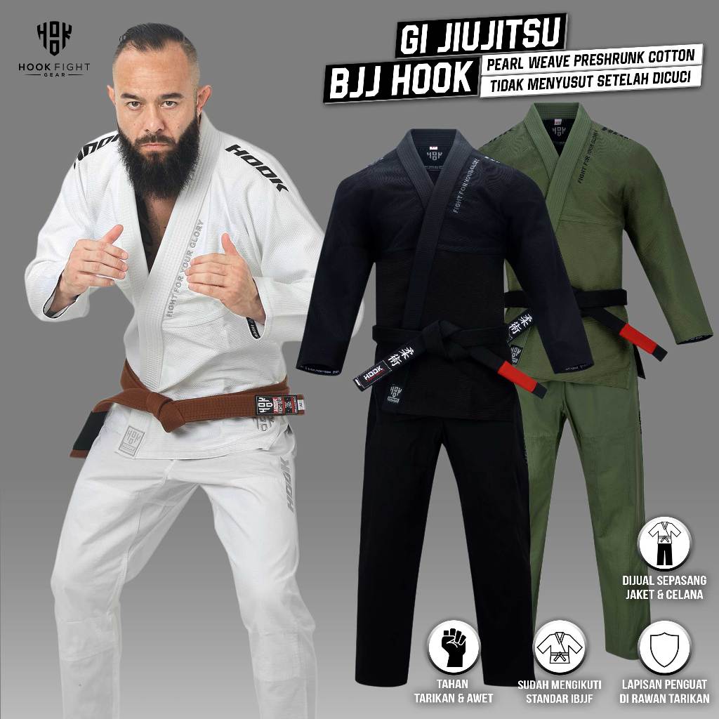 Gi BJJ Jiu Jitsu Hook, BJJ Gi Hook, Jiujitsu Gi Hook, Baju BJJ, Jujitsu Gi, Jiu Jitsu Gi 03GI