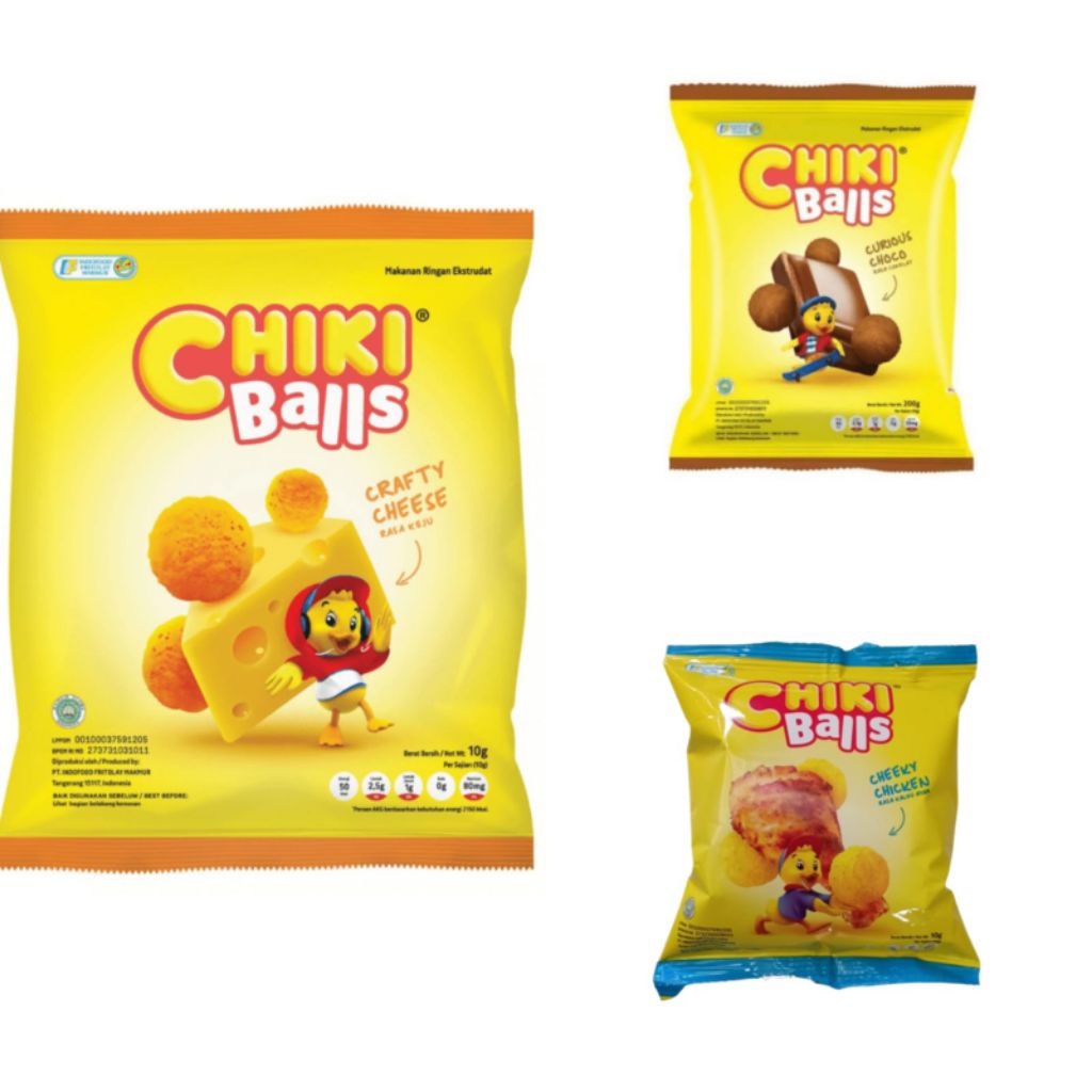 Chiki Balls Rasa Keju, Coklat, Ayam 16gr / Snack Chikiballs 16gr / Indofood Chiki Balls 2000 an