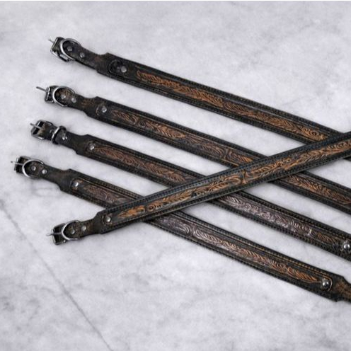 Kalung Anjing Kulit Premium Motif Ukiran – Big Size untuk Herder, Pitbull , Golden Retriever dan ras