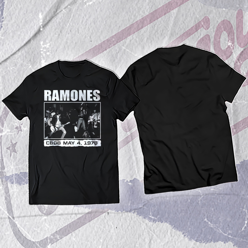 Kaos / T-Shirt Band Ramones Cbgb May 4,1978 / 30s katun combed