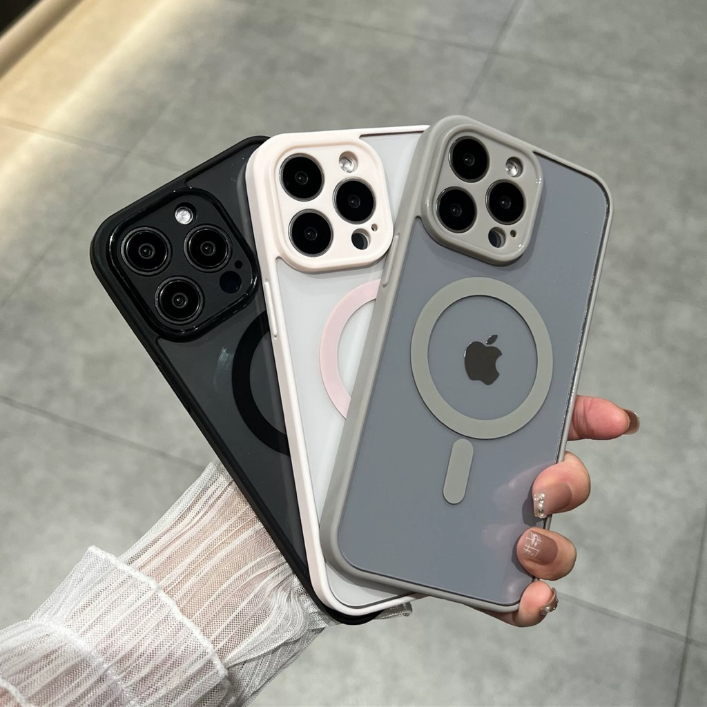 Case Clear Magnetic Rainbow IPHONE 11 12 13 14 14+ 15 15+ PLUS PRO MAX Magsafe / Wireless Charging