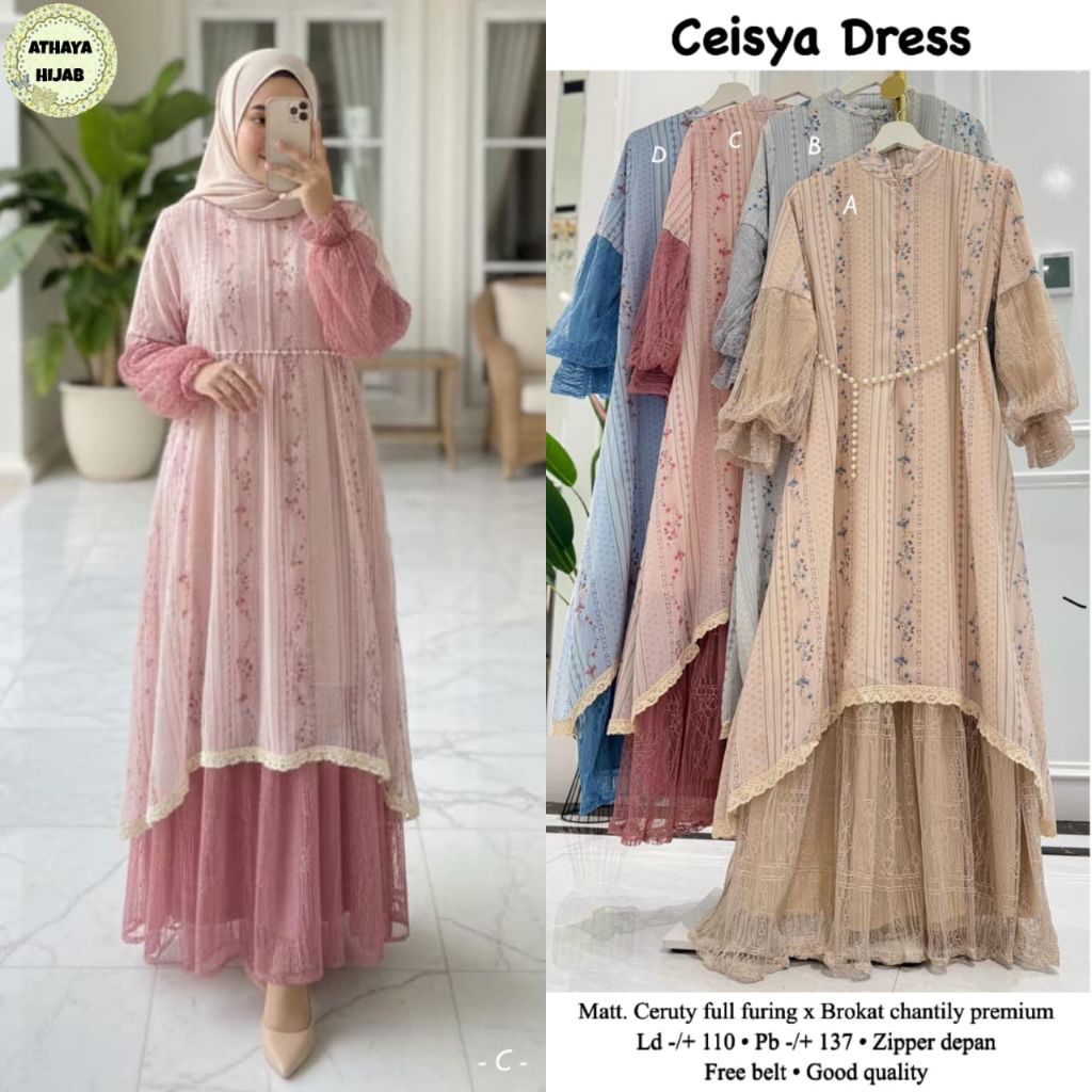 NEW Ceisya dress / gamis broklat santily / gamis lebaran terbaru 2026