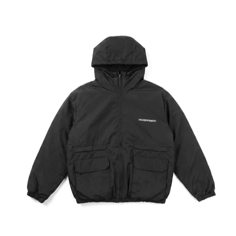 House of Smith Bandung Jaket Pria - Courier Utility Windbreaker Jacket Black - Windbreaker Jacket