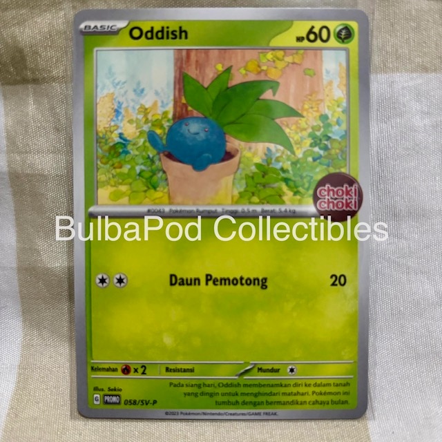 Pokemon TCG Indonesian Oddish PROMO 058/SV-P Choki Choki