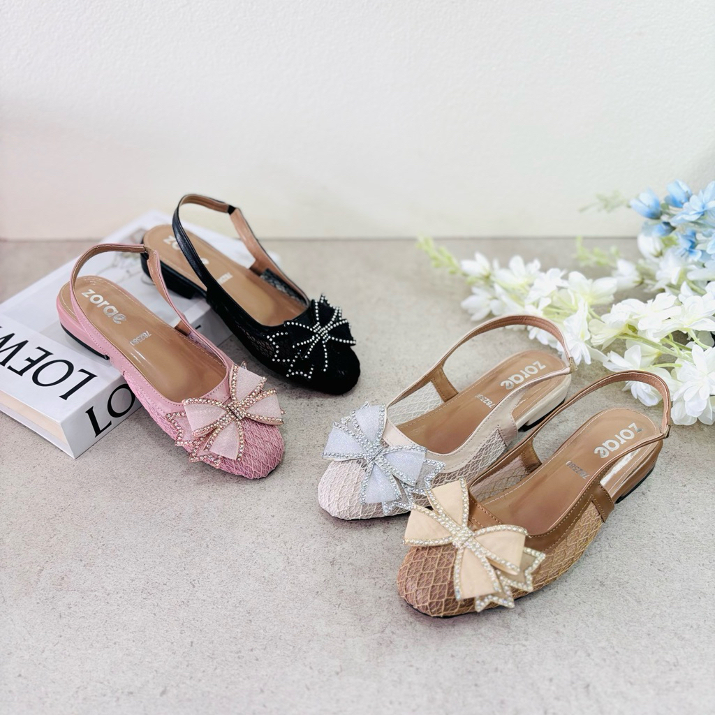 ZORAE | FLATSHOES WANITA PITA | SANDAL SEPATU CEWEK TALI BELAKANG