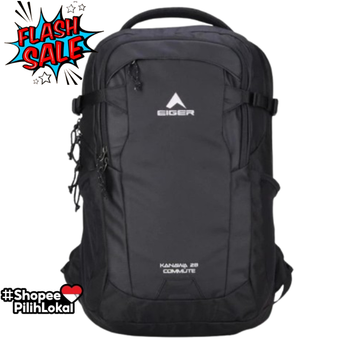 Promo Baru Eiger Kanawa Commute 28 1.0 Laptop Backpack Black Tas Pria Wanita Kerja Kuliah