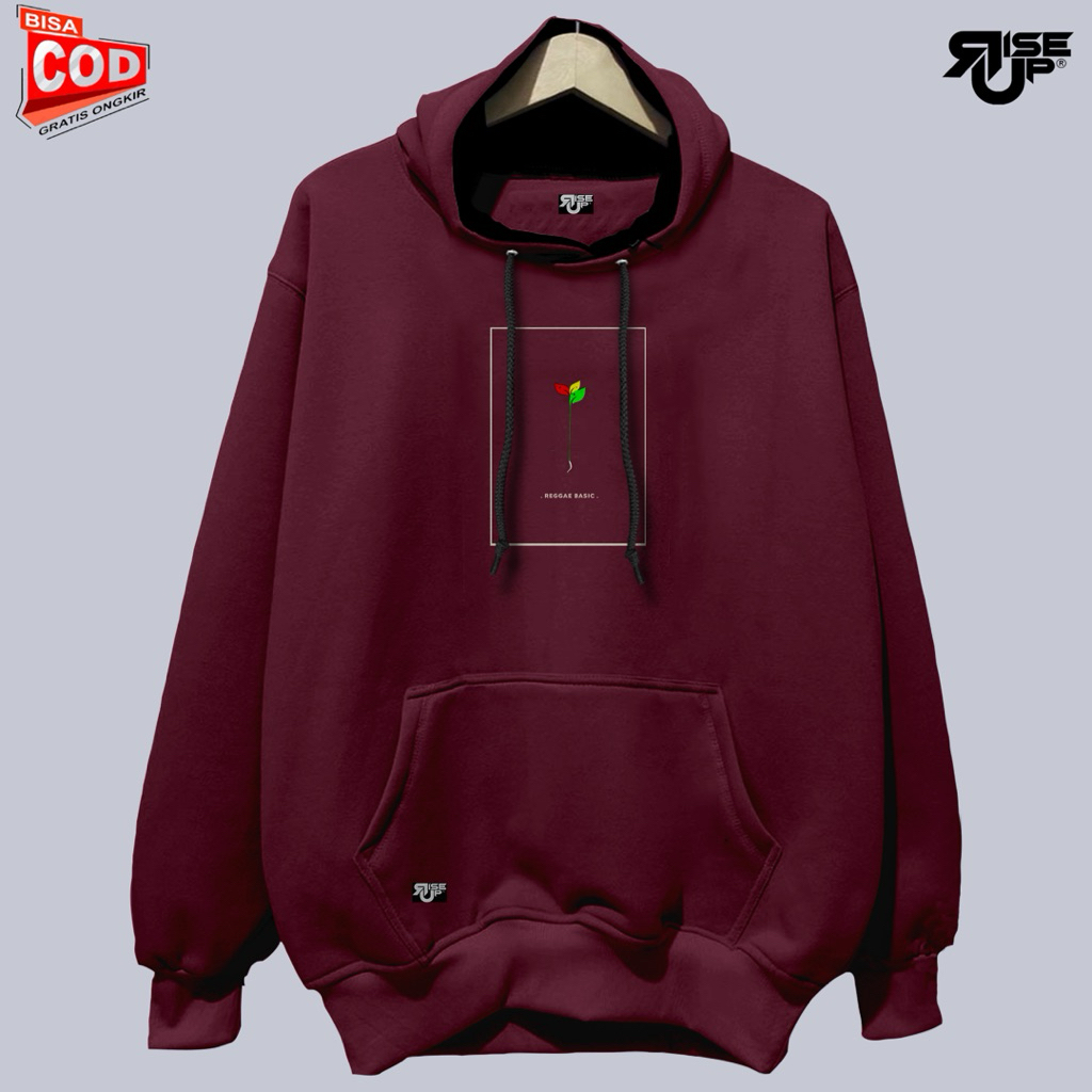 Jaket Hoodie Jumper Maroon Rise Up | Streetwear Lokal Premium - Reggae Vibe