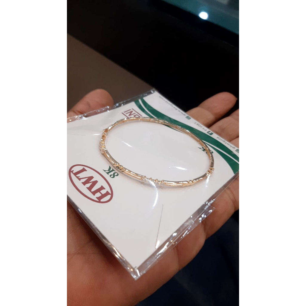 GELANG PIPA OVAL SIMPLE LINTRING KADAR 375 8K