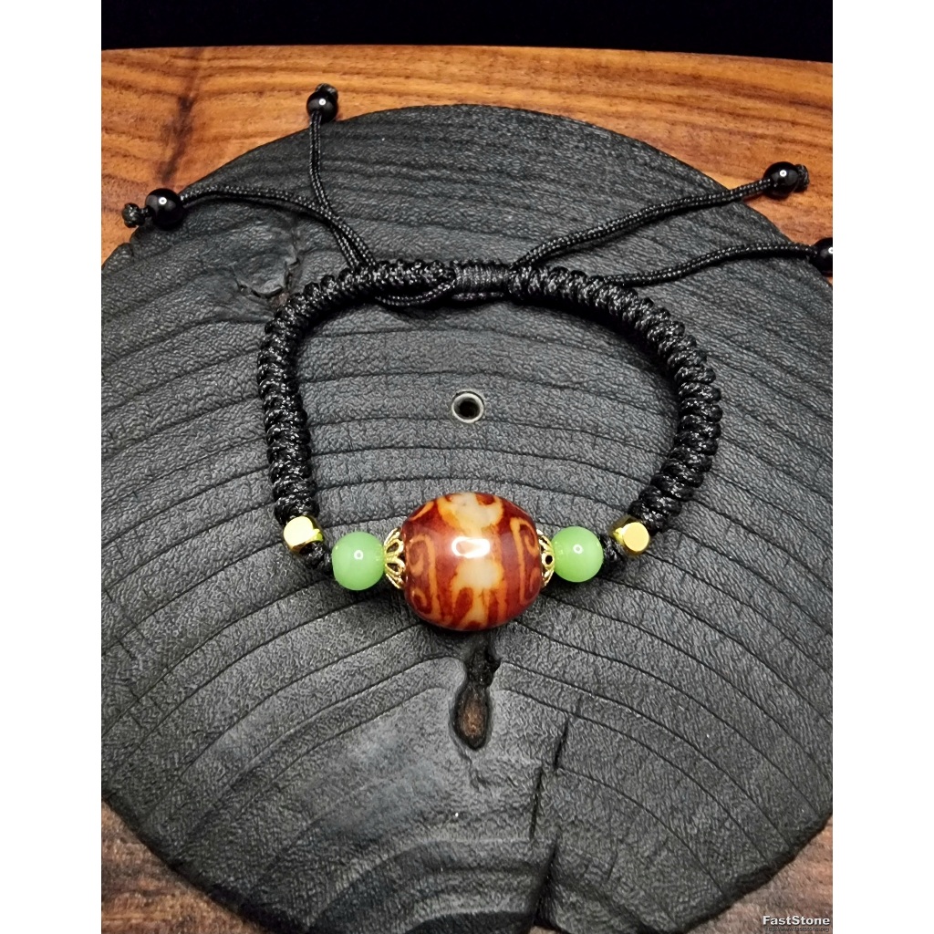 Batu Akik Dzi KuiJin BigMan Talo Blessed Tibet Stone 15x17mm E2513