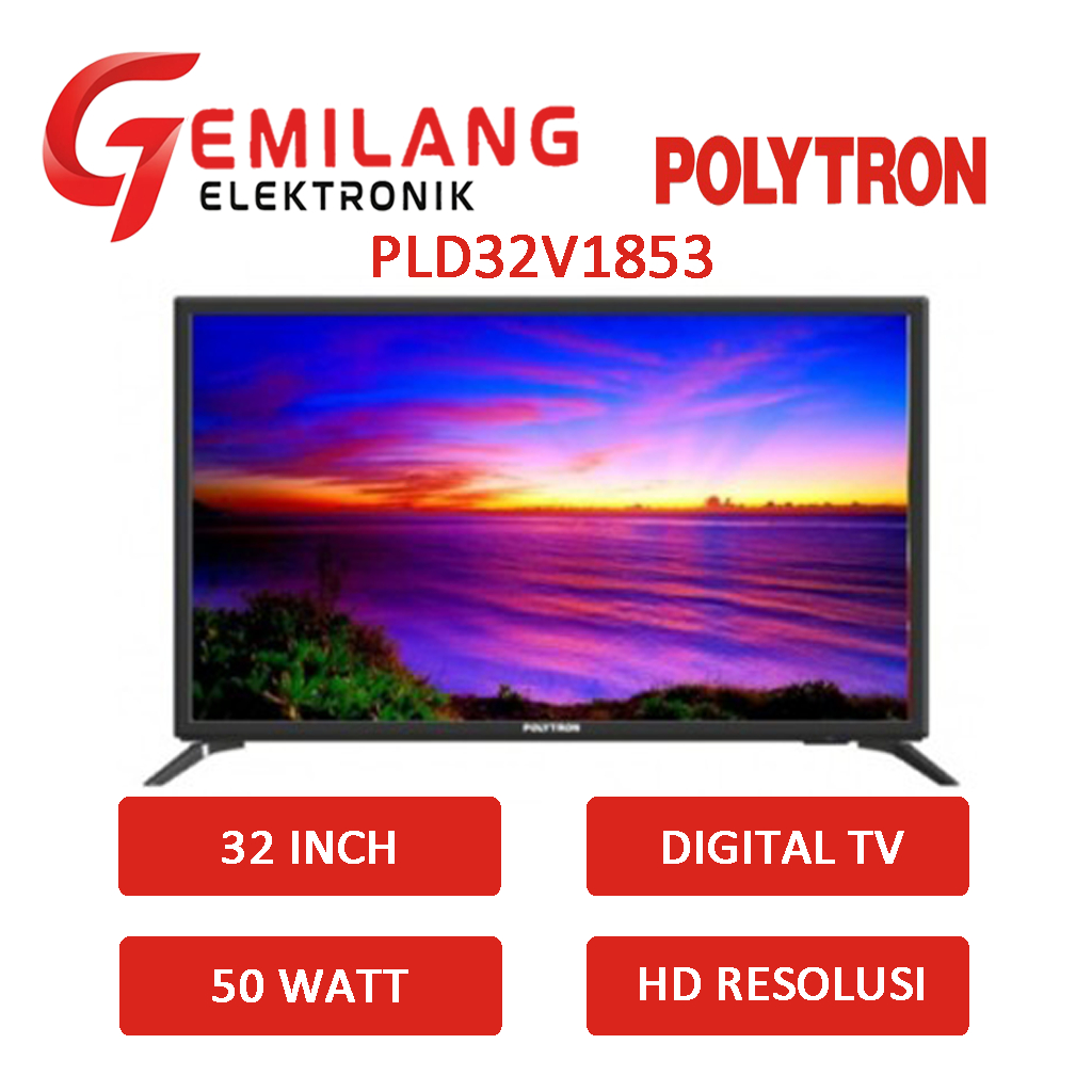 LED TV POLYTRON 32 INCH 32V1853 DIGITAL TV