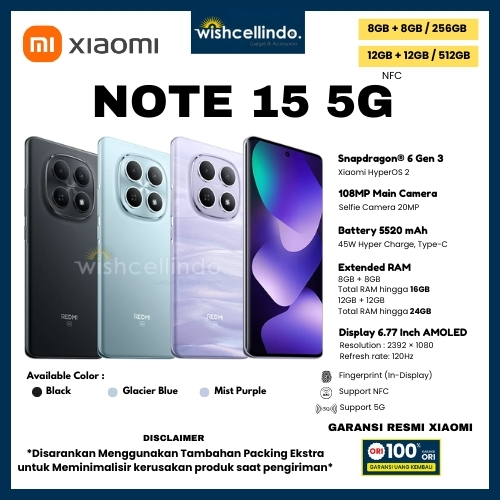 HP XIAOMI NOTE 15 5G 12/512GB, NOTE 15 5G 8/256GB,14 5G 12/512GB, dan 14 5G 8/256GB (GARANSI RESMI)