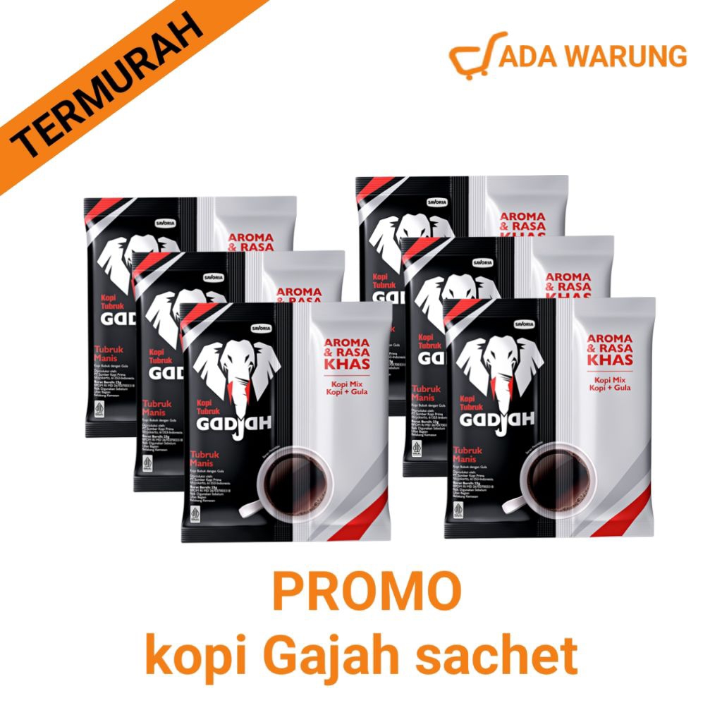 Kopi Gajah Sachet Kopi + Gula / Kopi Instan Manis / Minuman Kopi Praktis