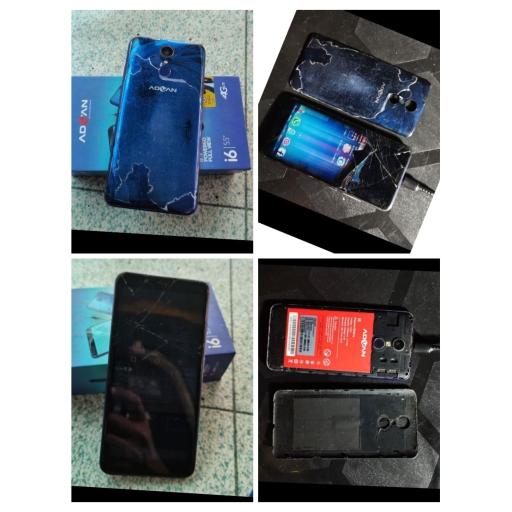 Advan i6 mesin hidup LCD rusak seadanya