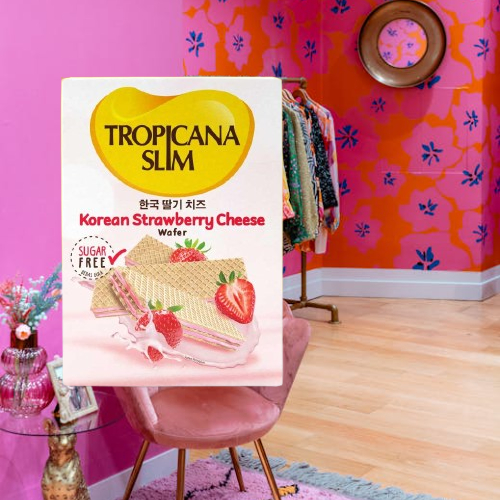PROMO Tropicana Slim Korean Korea Strawberry Stroberi Cheese Wafer Keju Bebas Gula Sugar Free 5 Sach